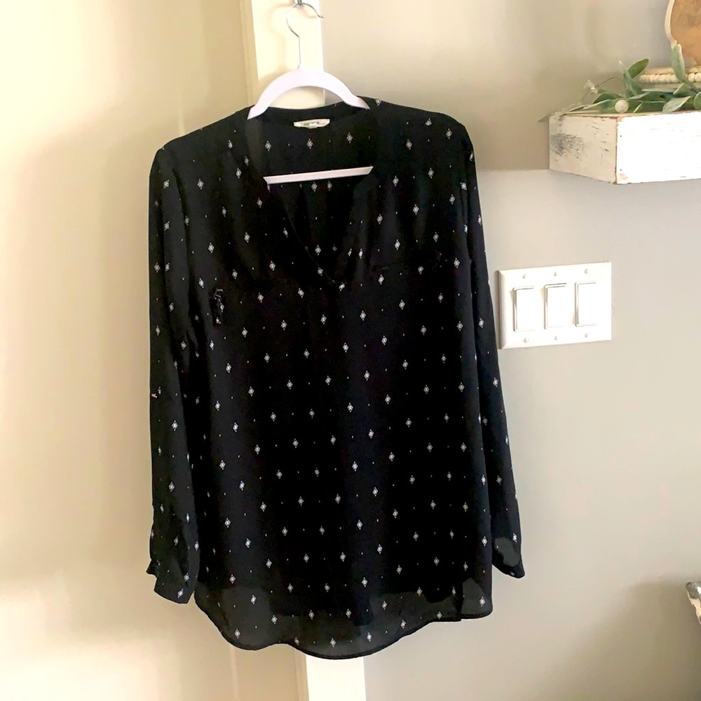 Black Maurices flowy blouse.